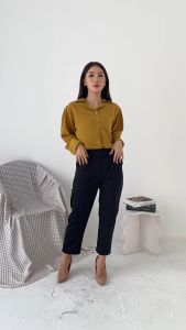 Dofy Saura Premium Pants 009 / Celana Panjang Wanita / Hight Waist Korean Pants