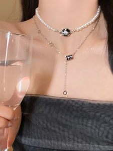 Cool Sweet Black Planet Pearl Necklace Womens Clavicle Chain Small Waist Pendant Tassel Jewelry  out Fashion Accessories