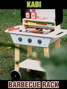Miigu Baby New KABI Wooden Barbeque Rack for Kids Cooking Pretend Play