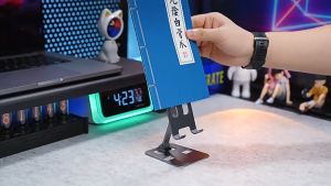 Holder HP di meja sandaran hape tablet bahan besi aluminium penyangga hape kuat kokoh phone stand handphone TB65