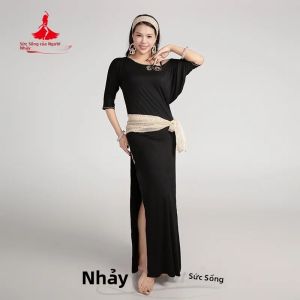 Bộ 3 Bộ Quần Áo Tập Múa Phương Đông Dành Cho Người Lớn - Áo Choàng Modal Rộng Rãi Thoải Mái Khăn Trùm Đầu & Khăn Quàng Hông Để Luyện Tập Múa Bụng