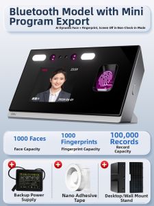 deli | Facial Recognition Fingerprint Attendance Machine WiFi Bluetooth