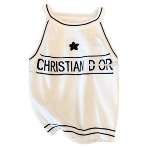 Korean Style Hot Girl Letter Embroidery Slim Fit Sleeveless Knitted Tank Top Womens Fashion 2025 New Style Short Length