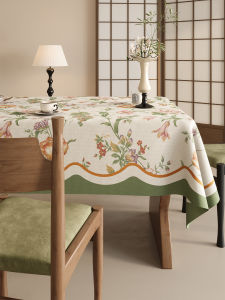 ovzf | Cotton Linen Tablecloth Water Resistant Oil Resistant High End Heat Resistant