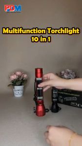 PDM Premium LED Torch Light 16 in 1 Multifunction Solar / UBS Charging Emergency Flashlight / Siren 120db / Compass