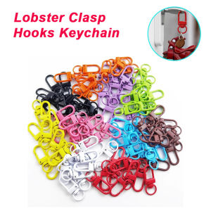 10/50PCS Colorful Lobster Clasp Hooks Keychain Alloy 360 Degree Key Rings Decoration Accessories for DIY Key Chain Bags Bracelet