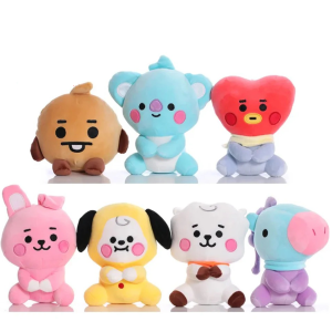 B-T-21 Plush Toy Tata Koay Shooky Mang Cooky Cartoon Animal Backpack Key Mobile Phone Pendant Office Relaxation Toys Friend Gift