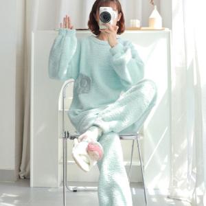 Autumn and Winter 2023 New Arrival Coral Fleece Fleece-lined Can Outwear Net Red Wind Winter Home Wear Suit Pajamas for Women