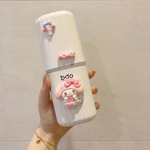 Portable Travel Dental Kit Cartoon Sanrio Toothbrush Holder Brush Cup Mouthwash Cup Set Plastic Bathroom Accessories