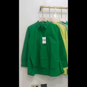 NANDO (15WARNA) ATASAN KEMEJA ZR BAHAN KATUN POPLIN PREMIUM DUA KANTONG LENGAN PANJANG DEPAN PENDEK BELAKANG PANJANG
