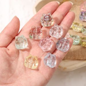 18x18mm 5pcs/bag Glass Nine Tailed Fox Shaped Large Hole Pillar Loose Spacer Beads For Handmade Bracelet Necklace Earring Keychain DIY Craft Jewelry Making Accessories