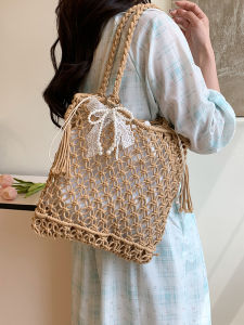 TANGKOU | Túi Xách Dệt Mới Resort Bằng Cotton