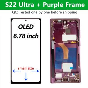 NEW OLED LCD Screen With Frame For Samsung Galaxy S22 Ultra 5G SM-S908 S908B S908U Touch Digitizer Display Assembly Replacement