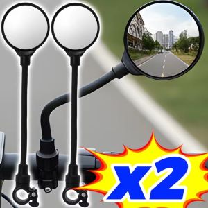 2PCS Bicycle Reflector Rearview Mirror Flexible Tube Adjustment Electric Motorcycle Handlebar Side Mirror Cycling Safety Accessories
