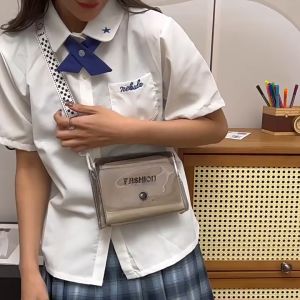 กระเป๋าเครื่องสำอางสำหรับเดินทาง PVC กึ่งโปร่งแสง กระเป๋าเก็บของใช้ในห้องน้ำ PU สีพื้นสไตล์ ins สำหรับ