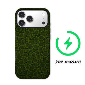 green leaf dense Phone Case for iPhone 18 17 16 15 14 13 12 11 Air Pro Max Plus Double-layer Cover