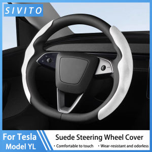 Suede Steering Wheel Cover For Tesla Model YL 2026 /3/Y Sport Steering Wheel Cover Steering Wheel Protector Interior Accessories