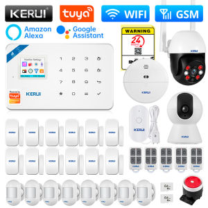 Kerui | KERUI W181 WIFI GSM Home Security Alarm Kit with PIR Motion Detector Alarm System Tuya Smart Burglar Alarm Alexa Smart Life