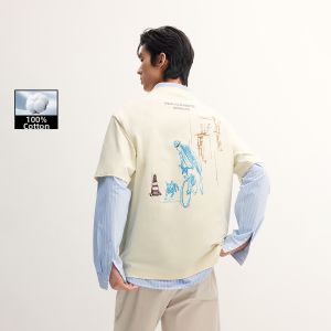Jack Jones | Retro Hand-Painted Colorful Printed Short Sleeve T-Shirt
