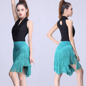 New Latin Dance Skirt Tassel Skirt Female Adult Gitba Dancing Dress Body Clothing Square Dancing Dress Bottoms