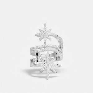 Stylish Shooting Star and Hexagram Ring