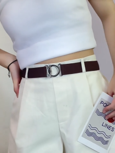 Women Elastic Waist Belt 3cm Stretchable Fashion Belt with Metal Ring Buckle for Dress Blouse Skirt