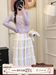 Gentle Early Autumn White Sweet Match-all Fairy Cake Skirt