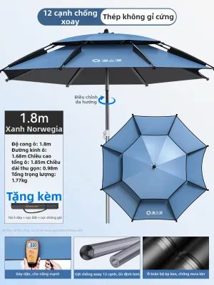 Ô Dù Đi Cá Cụm Lớn Chống Gió