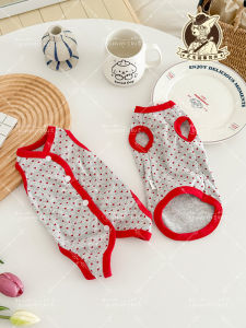 Summer Lightweight Pure Cotton Cat Vest Spayed Pet Clothing Short Sleeve Belly Cover High Elasticity Breathable Cat Shirt