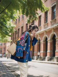 Cross-Border Discount Womens Clothing Loose Red Knitting Cardigan Female Ethnic Style Outwear Retro Hong Kong Style Thickened Sweater Coat