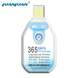 365 Days USB Temperature Recorder Temperature Data Logger PDF Report 68000 Data Points Single-Use Temperature Logger -30℃ ~ +70