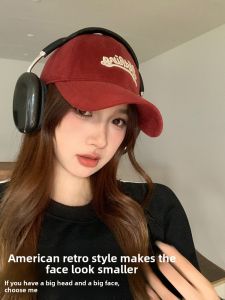 CKZUI | Wine Red Large Fitting Letter Embroidery Baseball Cap Female New Design