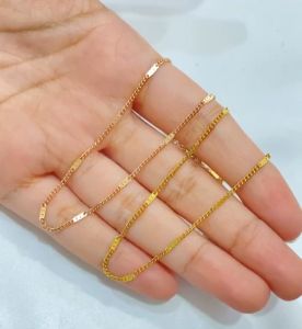 Kalung Rantai Titanium Polos Anti Karat Aksesoris Perhiasan Fashion Wanita Warna Gold & Rose 155-KT