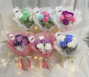 6 stalks Soap flower small bouquet Happy Birthday/apologize/small greeting / Event gift