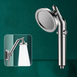 Dual-use Handheld & Overhead Shower Head Adjustable Rotatable Elbow Booster Shower Nozzle with Large Water Flow