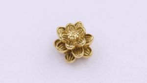 Chuỗi tay hoa sen inox vàng + đá thạch anh xanh cam bầu VTAXCBHSBKV10 vòng tay hạt chuỗi charm bông sen inox