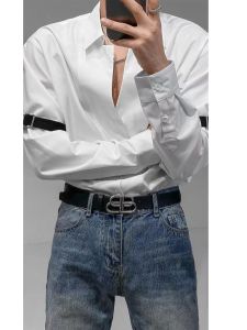 Double B Letter Mens Belt 2024 High Sense the Same Model as Online Celebrity Jeans Strap Versitile Fashion Ins Tide Belt Women