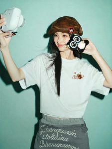 Semir | Cute Summer Cartoon Embroidery Drop Shoulder Moisture-Wicking Quick-Dry T-Shirt