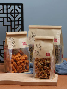 Chinese Style Dessert Packaging Bag Biscuit Snack Milk Cake Toast Edge Roll Leather Paper Bag Baking Self Sealing Bag