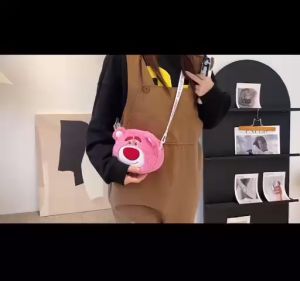 Túi Gấu Hồng Lotso Gấu Bông 2 Quai Siêu Dễ Thương