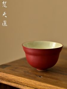 Jingdezhen Handmade Large Ceramic Tea Cup Red Wine Pink Clay Gourd Shape Prosperity Tea Cup Traditional Chinese Style