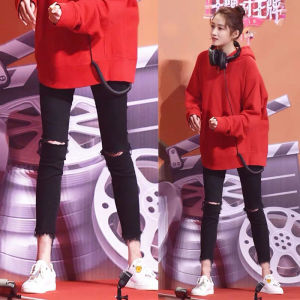 Quần Jeans Denim Cổ Điển Quần Jeans Denim Xanh Đen Cạp Cao Quần Jeans Denim Ôm Dáng Cho Nữ Quần Jeans Denim Rách Thời Trang Xuân Thu