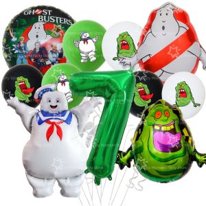 Miniso | Ghost Busters Birthday Party Decoration Tableware Tablecloth Plate Cup Ghost Balloons Napkin Ghost Busters Party Favor Supplies