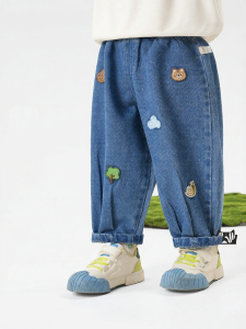 CUTEPANDAS | Quần Jeans Phong Cách Thông Thường Cho Bé Trai và Bé Gái