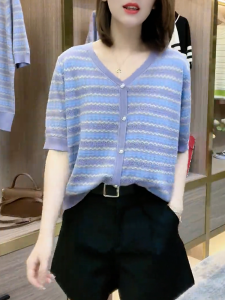 QINGNAER | Cool Sensation V-Neck Comfortable Large Size Womens T-Shirt