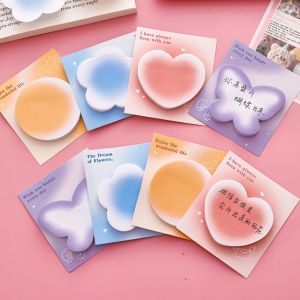 Creative Heart Butterfly Flower Shaped Postits Notes Studenst Learning Supplies Cute Gradient Handmade Scrapbooking Paper N times Sticky Notes
