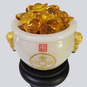 Authentic Colored Glaze Jade Cornucopia Decoration Opening Gift Feng Shui Fortune Living Room Home Accessible Luxury Modern Decoration Chinese Style