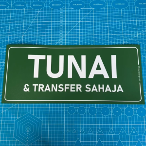 Tunai & Transfer Sahaja. Cash & Transfer Only. Premium Sticker Sign Notice Signage Label Signboard Papan Tanda.