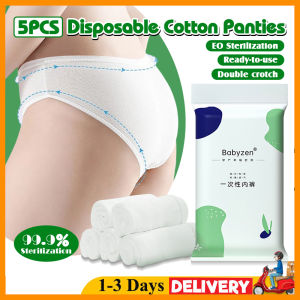 5Pcs Disposable Underpants Woman Underwear Briefs for Travel Business Trip Pregnant Disposable Panties Soft Cotton Underwear 一次性内裤