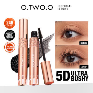 O.TWO.O Mascara Waterproof Lengthens Eyelashes Extension Black Non-smudge Lengthening Volume 5D Silk Fiber Mascara Cosmetics